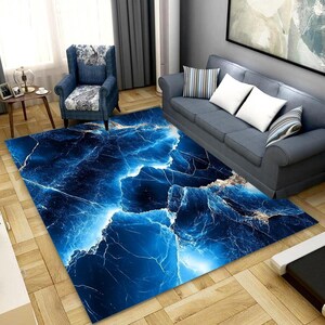 Marble Pattern Rug, Marble Design Rug, Blue Marble Rug, Marble Themed Rug, Marble Rug, Marble Decor, Marble Carpet