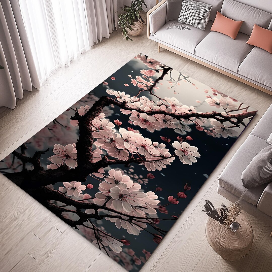 Cherry Blossom Rug, Cherry Blossom Area Rug, Cherry Blossom Modern Rug ...
