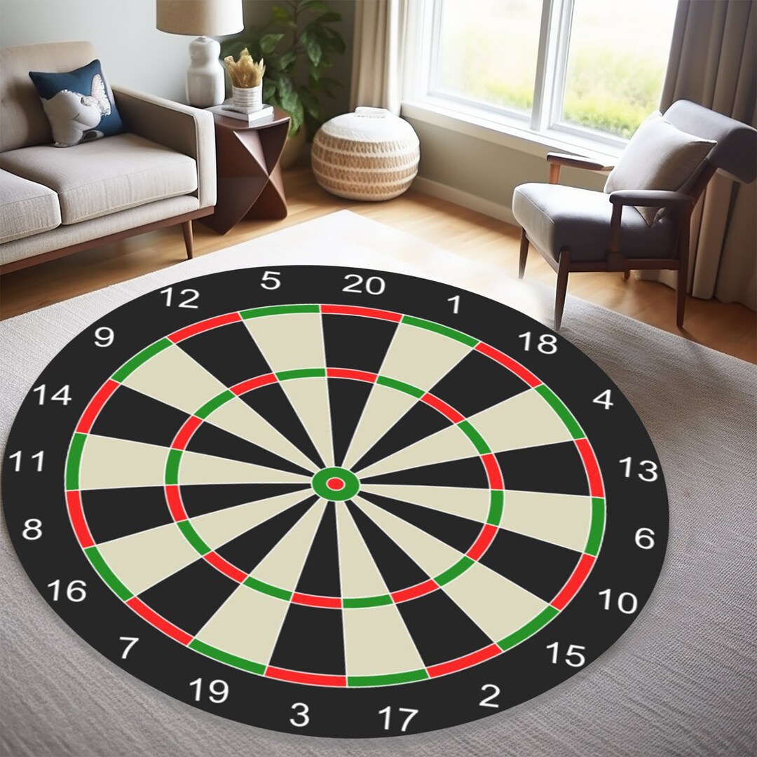 Dartboard Rug,dart Rug,dart Game Rug,dart Themed Rug,game Room Rug,play
