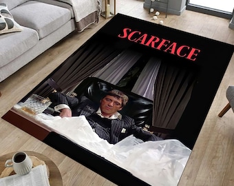 Scarface Rug, Tony Montana, Mafia Movie Decor