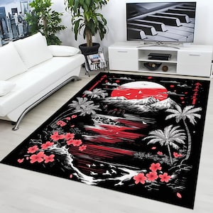 Japanese Rug, Japanese Decor Rug, Japan Culture Rug, Japanese Art Rug, Japanese View Rug, Japanese Style Rug, Japan Carpet, Japan Themed Rug