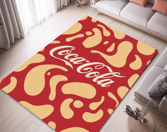 コカ・コーラ ラウンドラグ：レトロなコカ・コーラデザイン、柔らかな