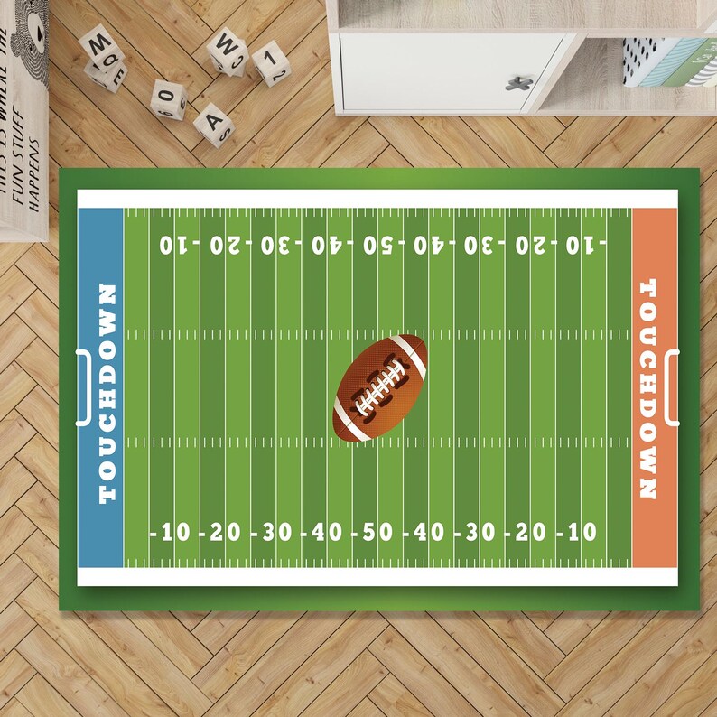 Football Filed Rugg American Football Field Rug, Teen Sports Room Decor - Etsy