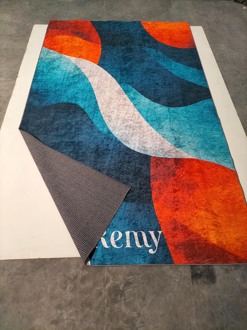 Colorful Abstract Rug Design Colorful Abstract Velvet Rug, Modern Art Decor - Etsy