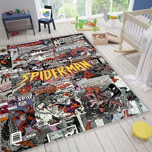 Dywan Spiderman, Dywan Superbohater, Dywan Fantastyczny, Dywan Komiksy, Dywan z Kreskówek, Dywan Do Pokoju Dziecięcego, Prezent Dla Miłośników Spidermana, Dywan Wzorzysty Spiderman, Dywan Fan