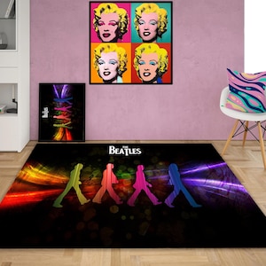 The Beatles Rug, The Beatles Gift Rug, Beatles Rug, Music Room Decor, The Beatles Decor, Colorful The Beatles Rug, Music Group Rug