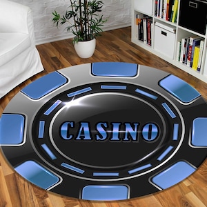 Alfombra de casino, alfombra de sala de juegos, alfombra de juego, alfombra redonda de casino, alfombra de póker, alfombra de juego de póker, alfombra de jugador de póker, regalo de jugador de póker, alfombra redonda de póker