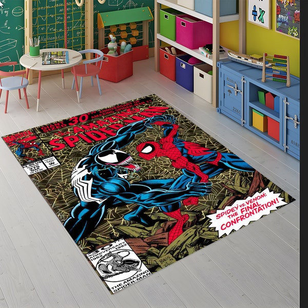 Spiderman Rug,Spiderman Poster Rug,Superhero Rug,Spiderman Comics Rug,Movie Rug,Kids Room Rug,Teen Room Rug,Game Room Rug,Gift For Kids