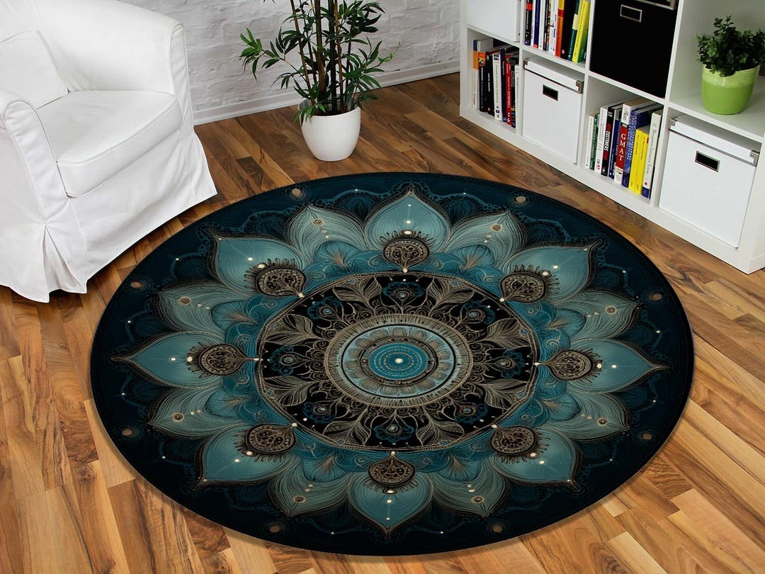 Mandala Rug, Mandala Pattern Round Rug, Mandala Design Rug, Mandala ...