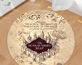 Marauder's Map Round Rug, Wizarding World Carpet