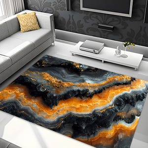 Marble Rug, Black Marble Rug, Marble Area Rug, Marble Design Rug, Living Room Rug, Marble Effect Rug, Marble Texture Rug, Marble Carpet