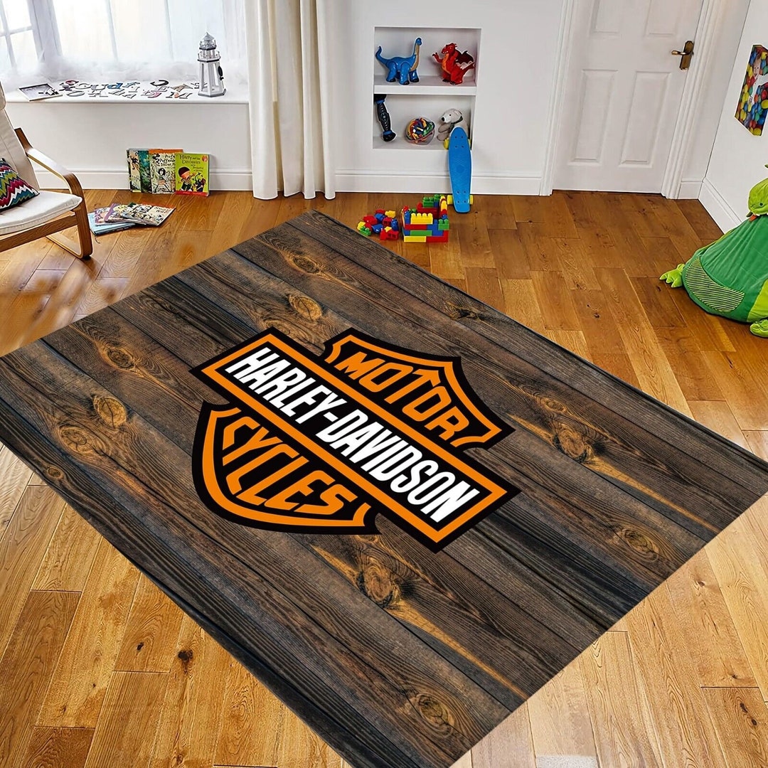 Harley Davidson Rug,harley Rug, Motorcycle Logo Rug,harley Logo Rug