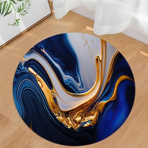 Marble Round Rug, Blue Marble Rug, Marble Area Rug, Marble Design Rug, Gold Marble Rug, Marble Rug, Marble Effect Rug, Marble Decor Rug
