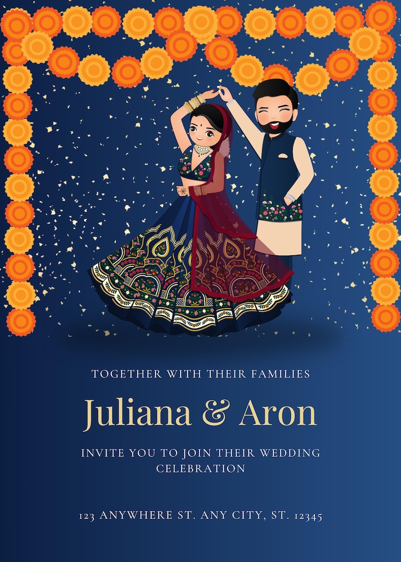 Digital Wedding Invitation Card Digital Wedding Card Etsy