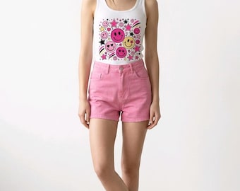 Stars & Smile Tank Top for Women and Girls - Cool Trendy Summer Styling - Ladies Tank Top