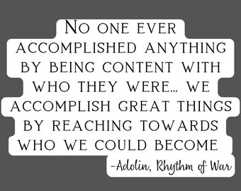 Adolin Kholin Quote Vinyl Decal: Stormlight Archive Cosmere