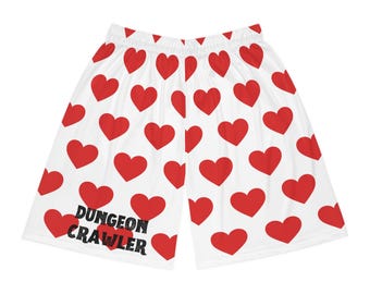 Dungeon Crawler Carl Heart Pattern Basketball Shorts, Matt Dinniman, DCC, New Achievement: You're going to buy cool shorts!