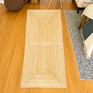 Natural jute Runner Rug, jute Runner Rug, Vintage Style, CUSTOM Size Hallway Entryway Kitchen Floor Laundry Carpet Runner Rug, Non Slip