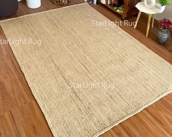 Dywan z naturalnej juty, ręcznie robiony, pleciony dywan z juty, dywan w stylu boho, ekologiczny dywan, dywan do salonu, dywan do przedpokoju, rustykalny wystrój domu