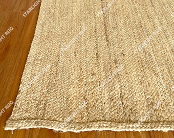 Alfombra de yute trenzada a mano: alfombra bohemia ecológica