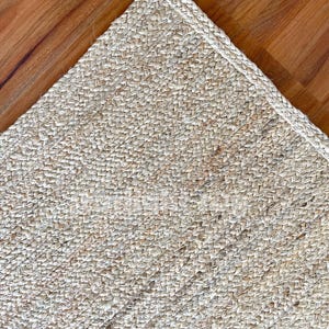 Indian Handmade Solid Natural Jute Braided Rug Custom Size Living Room Rug Warm Vintage Rug Rectangle Jute Carpet Turkish Boho Rug