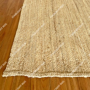 Jute Rug - Natural Jute Rug, Jute Braided Rug, Bohemian Jute Rug, Jute Area Rug, Boho Decor Rug, Jute Rug 8x10, Custom Size Rug