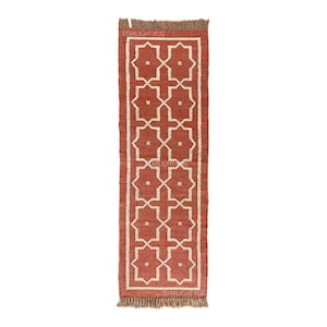 Handmade Rug, Wool Jute Kilim Runner, Entryway Runner, Bohemian Style, Eco-Friendly Carpet, Home Design, rustic Wool Jute Kilim Runner