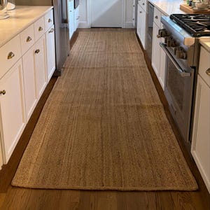 Jute Stairs Runner Natural Fiber jute Runner Rug Vintage Style CUSTOM Size Hallway Entryway Kitchen Floor Laundry Carpet Runner Rug Non Slip