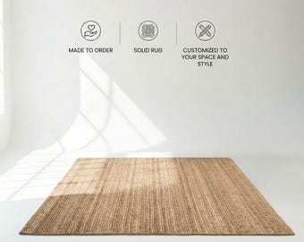 Handgeweven jute vloerkleed, bohodecor, natuurlijke vezels, woonkamer, gang, keukenloper