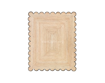 Alfombra festoneada de yute tejida a mano: decoración bohemia