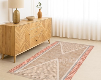 Handmade hallway stair cotton runner durries block printed rug Custom living room area carpet