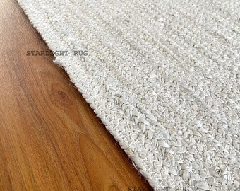 Handgevlochten jute vloerkleed: milieuvriendelijk boho-decor, aangepast formaat