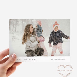 Editable Christmas Photo Postcard Template | Templett Holiday Card with Photo | Printable Xmas Card | Custom Family Holiday Card Download