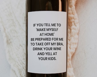 Funny Wine Label for Friends, Printable Wine Bottle Tag, Housewarming Gift for Her, Girls Night Gift, Wine Lover Printable Label