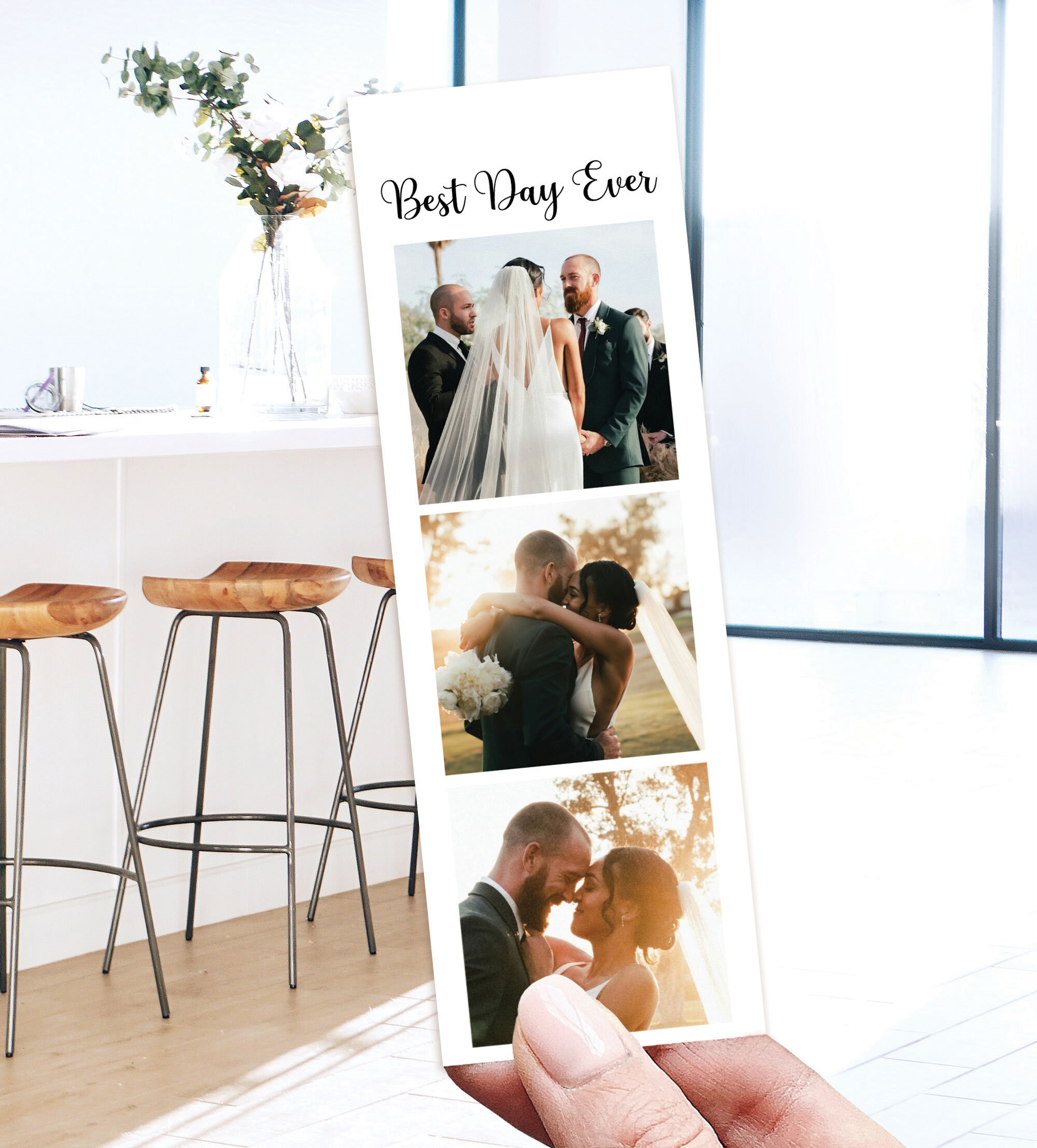 Editable Wedding Photo Strip Bookmark Template Printable, Wedding Bookmarks Printable, Photo ...