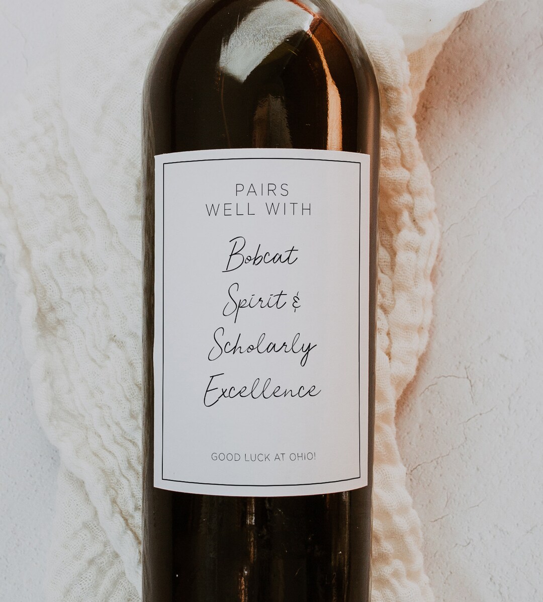 Printable Ohio University Wine Bottle Label Pairs Well With University ...