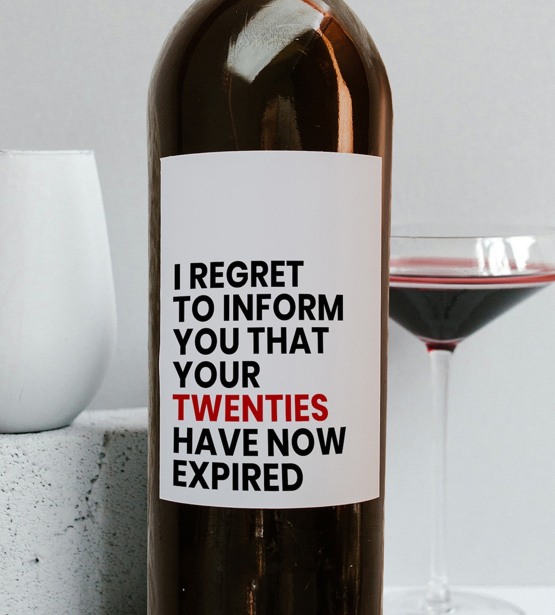 Funny 30th Birthday Wine Label – Twenties Expired (printable Digital ...