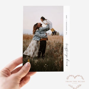 Editable Christmas Photo Card Template | Personalized Holiday Postcard | Templett DIY Family Christmas Card Instant Download