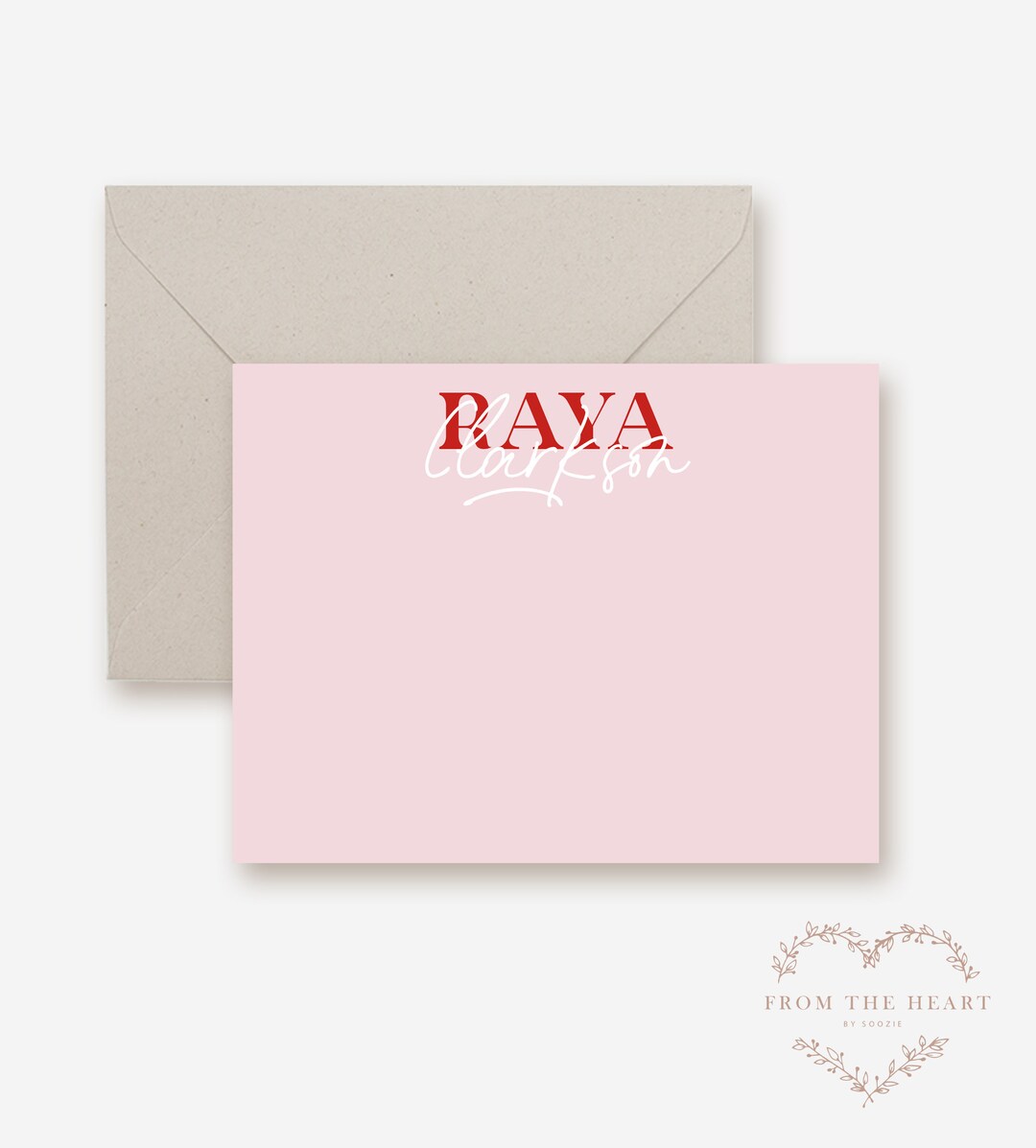 Editable Personalized Flat Notes, Custom Name Stationery, Gifts for Her ...