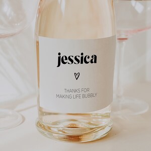 Editable Thank You Champagne Wine Label Template, Personalized Wine Label Templates, Custom Bottle Labels, Printable Wine Label Template
