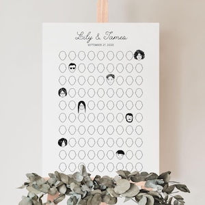 Draw Your Face Wedding Guestbook Template – Funny Editable Guest Book Alternative, Guest Book Ideas, Interactive Wedding Poster, DIY Sign