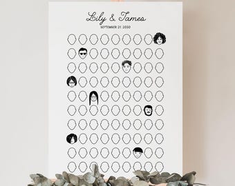 Draw Your Face Wedding Guestbook Template – Funny Editable Guest Book Alternative, Guest Book Ideas, Interactive Wedding Poster, DIY Sign