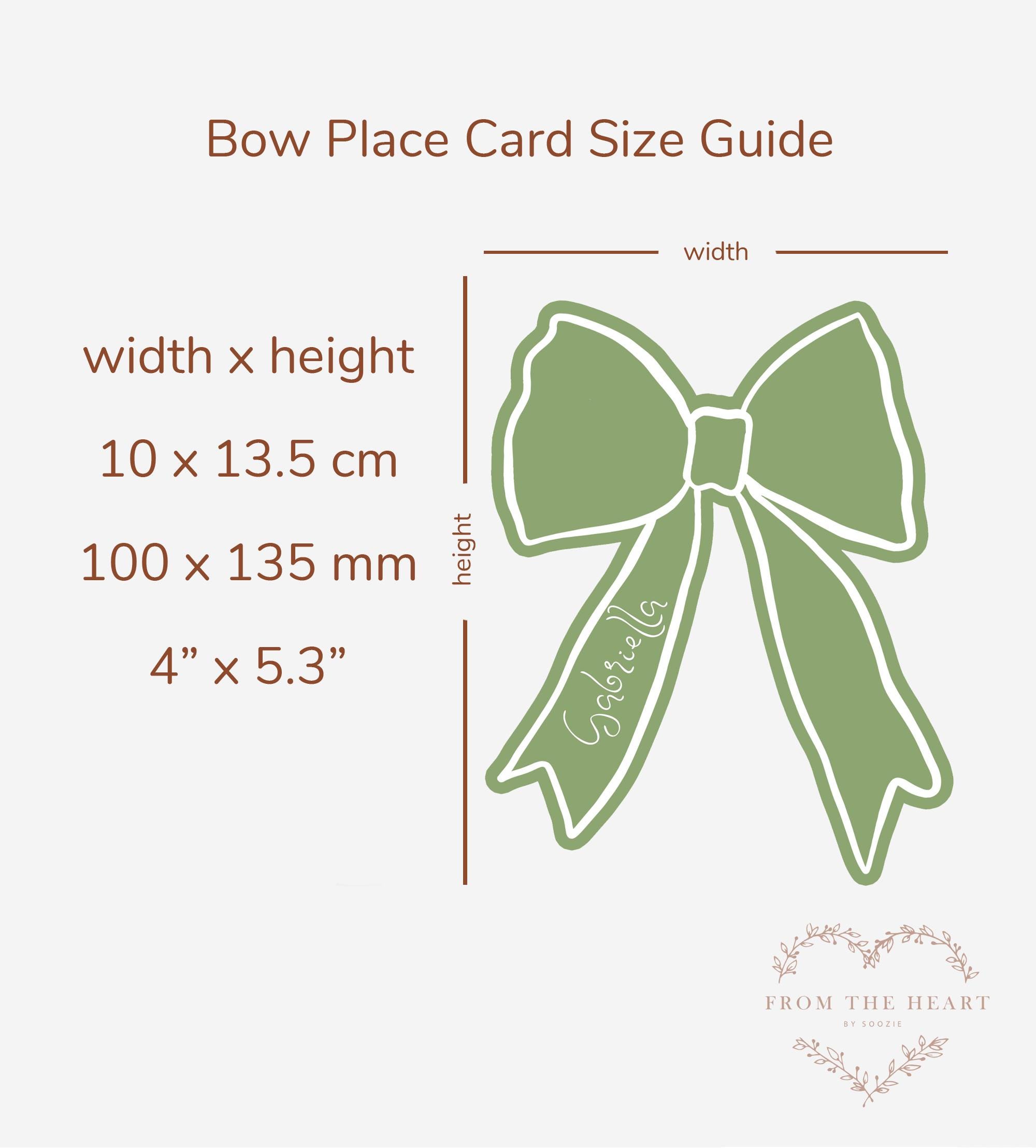 Editable Bow Place Cards, Printable Name Card Template, Green Bow Table ...