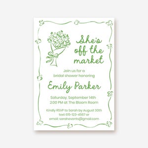 Market Bridal Shower Invitation Template, She&#39;s Off The Market Bridal Shower, Fresh Off Market Bridal Shower, Farmers Market Bridal Shower