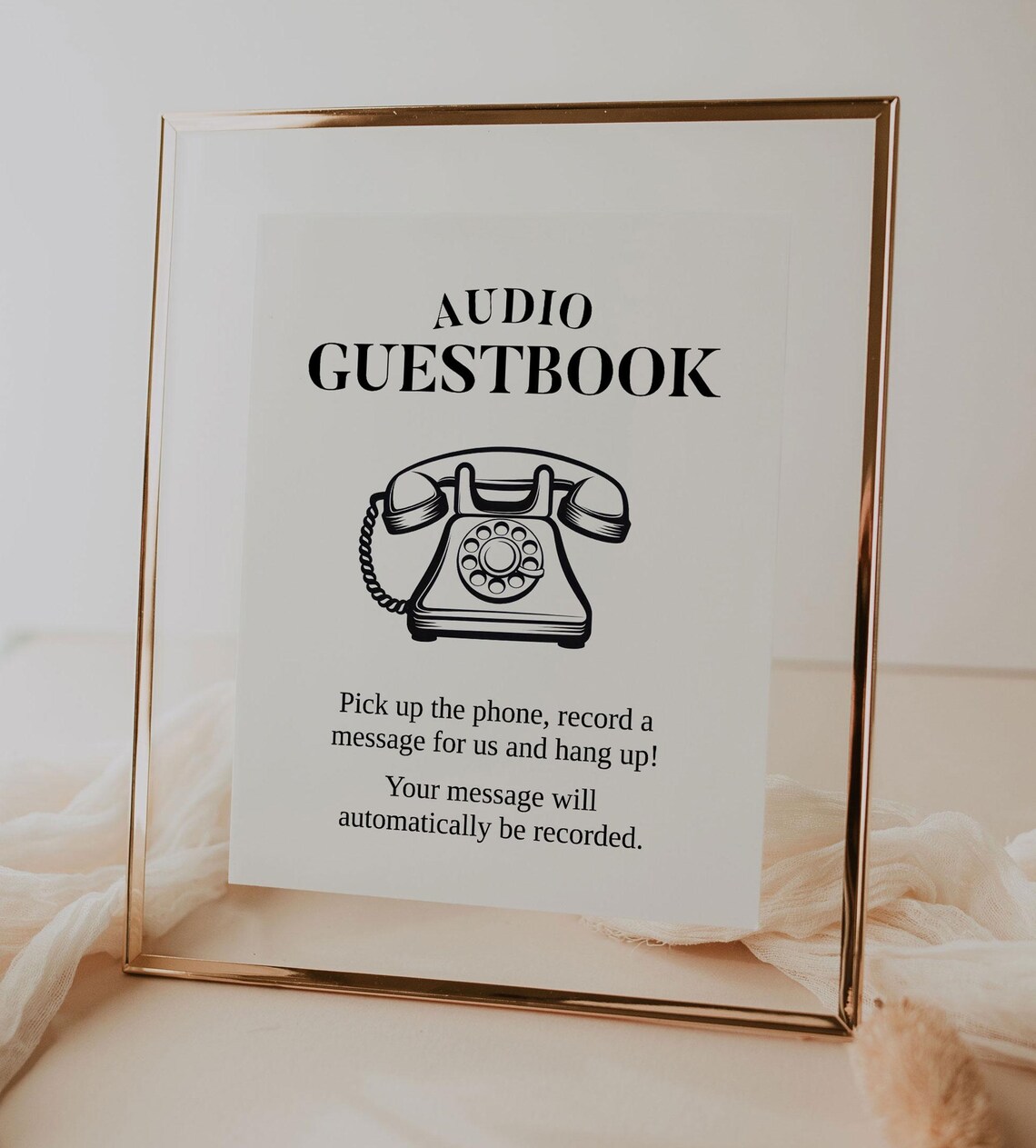 personalised audio guest book sign, wedding voicemail... Audio Guestbook Sign Printable, Wedding Guest Book Alternative, Leave a ...