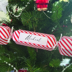 Editable Christmas Cracker Template, Personalized Cracker Box, Christmas Cracker DIY,  Printable Custom Candy Cane Christmas Cracker