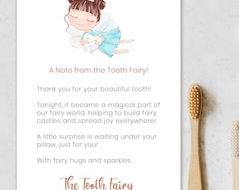 Carta del Hada de los Dientes, Nota del Hada de los Dientes, Imprimible del Hada de los Dientes, Carta del Hada de los Dientes, Recibo del Hada de los Dientes, Descarga Digital Instantánea