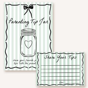 Jeu imprimable de baby shower - pot de conseils parentaux, carte de conseils pour les futurs parents, jeu amusant moderne de baby shower, imprimable, téléchargement immédiat