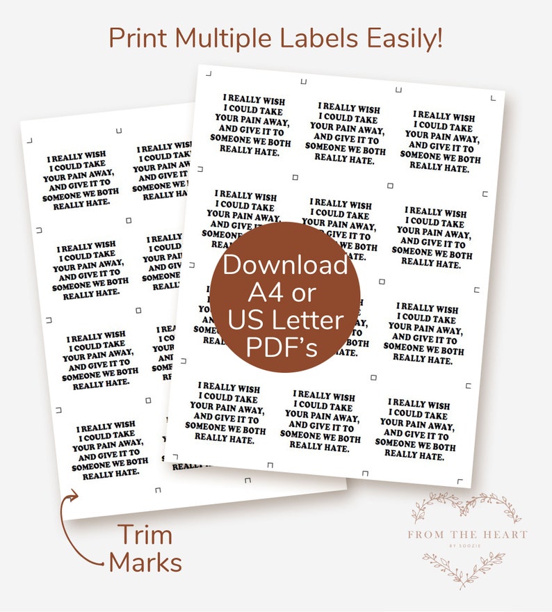 Printable Take Your Pain Away Candle Label, Recovery Gift, Friend Gift ...