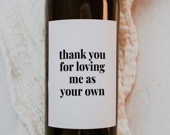 Printable Stepdad Wine Bottle Label – Perfect Birthday or Father's Day Gift for Stepdads and Adopted Dads – Instant Download